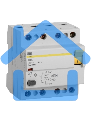 Выключатель дифференциального тока (УЗО) Iek MDV10-4-040-300 УЗО ВД1-63 4Р 40А 300мА ИЭК