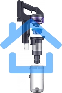 Пылесос вертикальный Samsung VS15A6031R4/EV фиолетовый/черный, питание от аккумулятора, 150 Вт, уборка сухая, пылесборник 0.8 л, работа от АКБ max 40 мин.