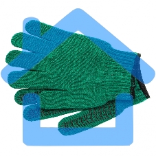 Перчатки трикотажные усиленные, гелевое ПВХ-покрытие, 7 класс, зеленые, Россия Сибртех