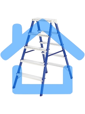 Стремянка двусторонняя 5ст., стальная, Россия Сибртех 97935