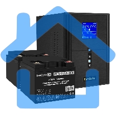 Комплект ИБП EX295989RUS + батарея 40Aч EX282976RUS 2шт (инвертор, синус, для котла) ExeGate SineTower SZ-2000.LCD.AVR.3SH.1C13.USB <2000VA/1600W, чистый синусоида, LCD дисплей, AVR, 3*Schuko+1*C13, USB, линейно-интерактивный, черный> + батарея ExeGate DT