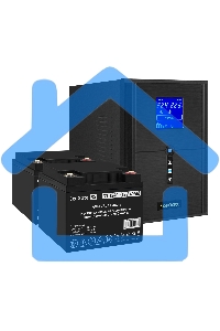 Комплект ИБП EX295989RUS + батарея 40Aч EX282976RUS 2шт (инвертор, синус, для котла) ExeGate SineTower SZ-2000.LCD.AVR.3SH.1C13.USB <2000VA/1600W, чистый синусоида, LCD дисплей, AVR, 3*Schuko+1*C13, USB, линейно-интерактивный, черный> + батарея ExeGate DT