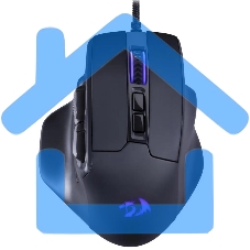 Мышь проводная Defender Redragon Bullseye черный, 12400 dpi, USB, кнопки - 8