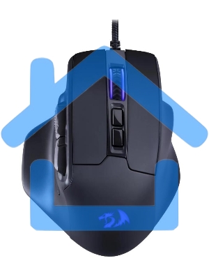 Мышь проводная Defender Redragon Bullseye черный, 12400 dpi, USB, кнопки - 8