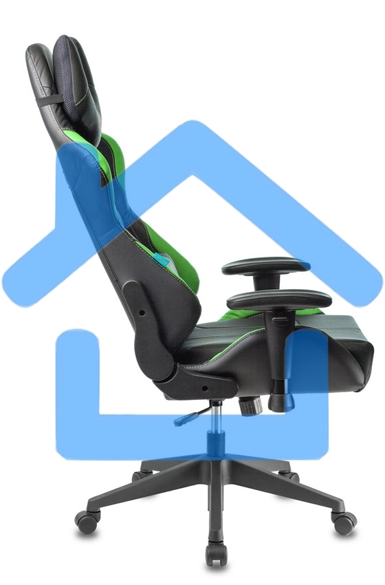 Кресло игровое Бюрократ VIKING 5 AERO LGREEN черный/салатовый искусственная кожа