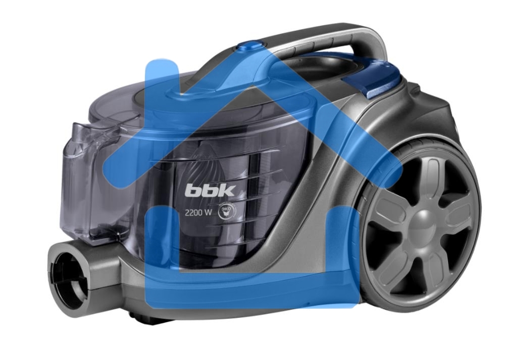 Пылесос BBK BV1900 серый/синий, 400/2200 Вт, уборка сухая, пылесборник контейнер 3 л
