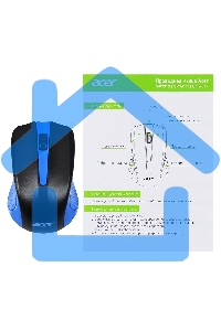 Мышь проводная Acer OMW011 черный/синий, 1200 dpi, USB, кнопки - 3