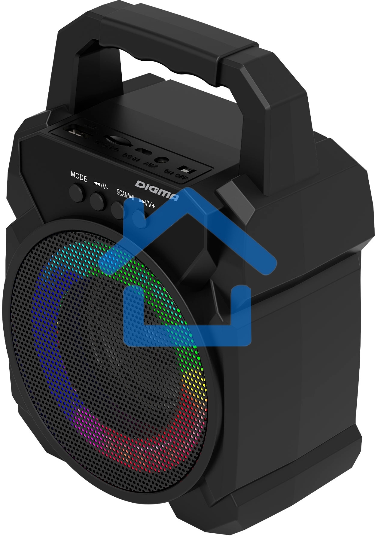 Портативная колонка Digma D-PS1500 черный 10 Вт 1.0 BT 10м 500mAh