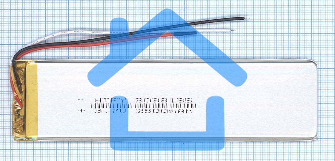 Аккумулятор Li-Pol (батарея) 3*38*135мм 3pin 3.7V/2500mAh