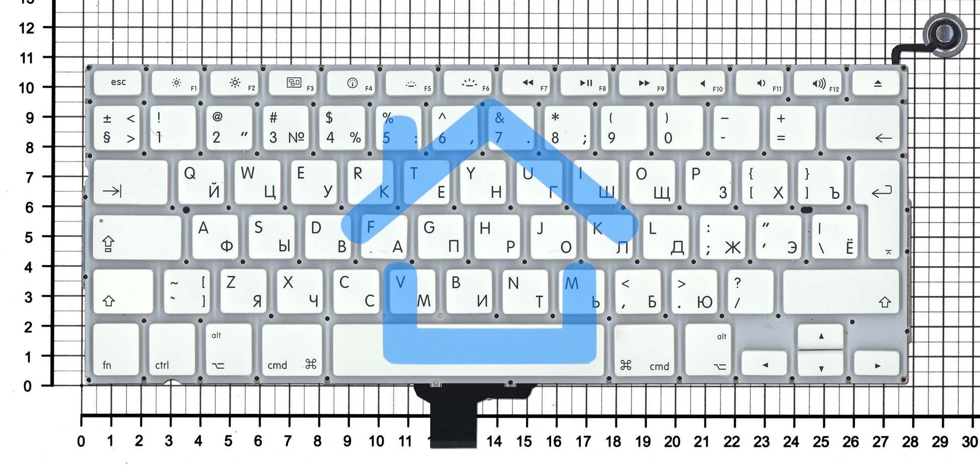 Клавиатура для ноутбука MacBook A1342 2009/2010 белая 13,3