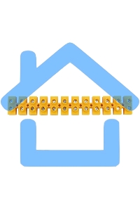 Клеммная винтовая колодка KВ-16 6-16, ток 30 A, полиэтилен желтый Rexant (10 шт./уп.)