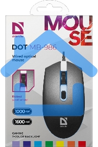Мышь проводная Defender Dot MB-986 черный, 1600 dpi, USB, кнопки - 4