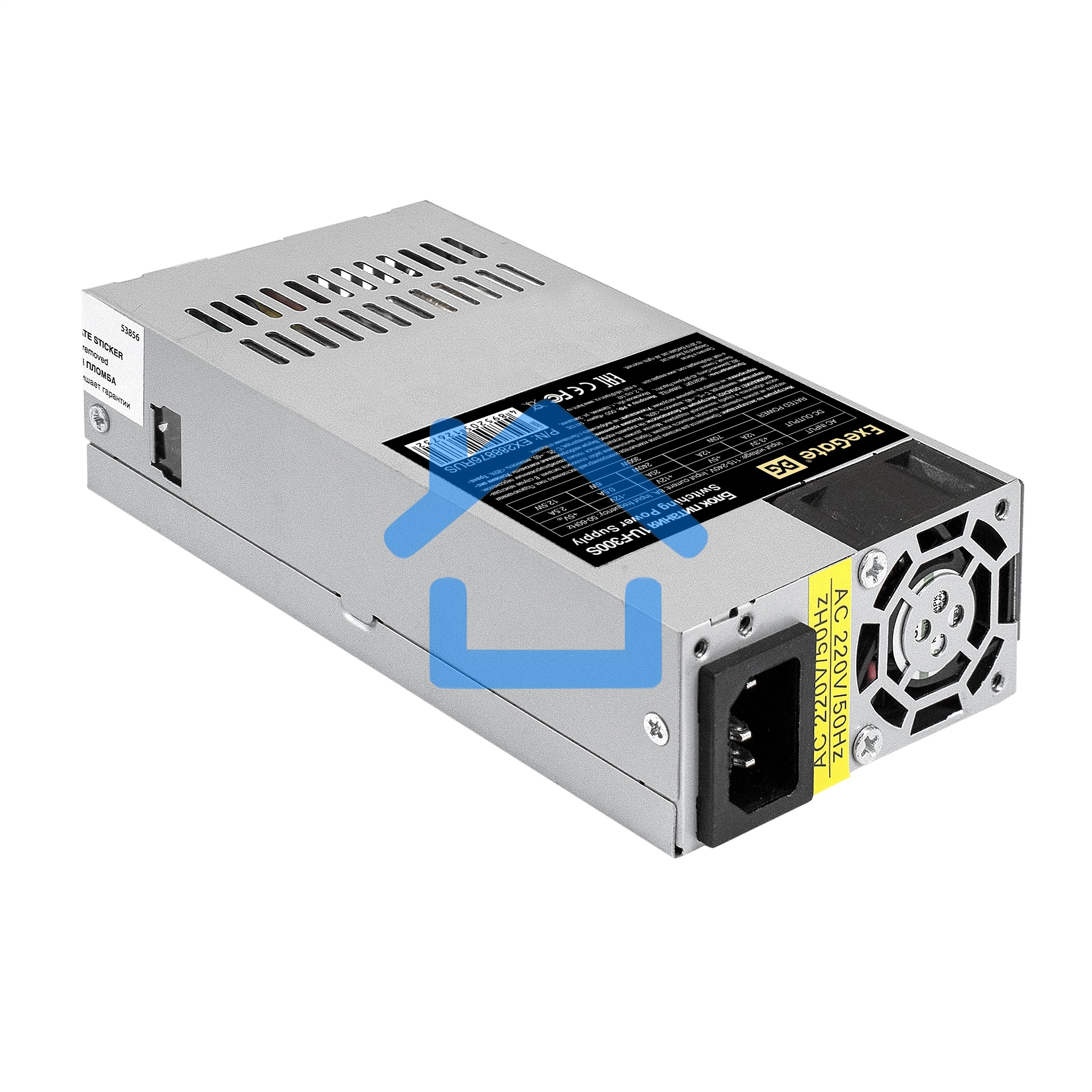 Блок питания ExeGate F300S (EX288876RUS), 300Вт, 40мм, серебряный