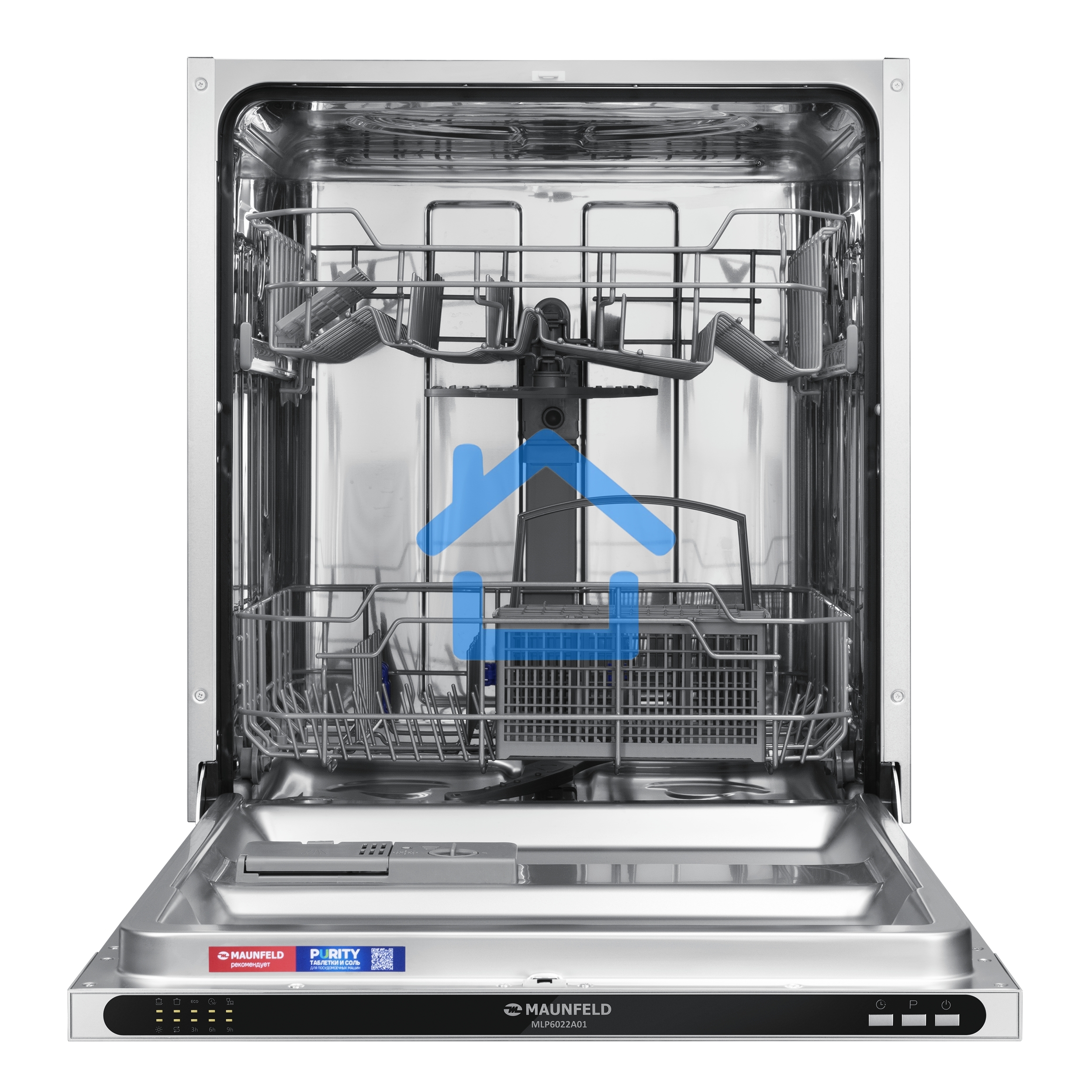 Встраиваемая посудомоечная машина Maunfeld MLP6022A01, черный, 59.8 см, 12 компл., 49 дБ, класс A++