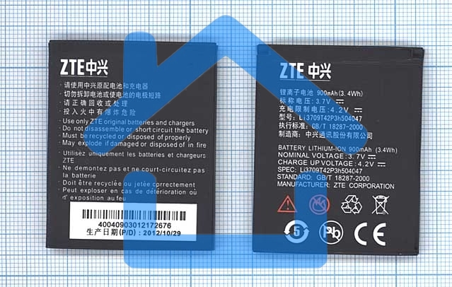 Аккумуляторная батарея Li3709T42P3h504047 для ZTE CG990 ZTE G-X930 3.7V 3.4Wh