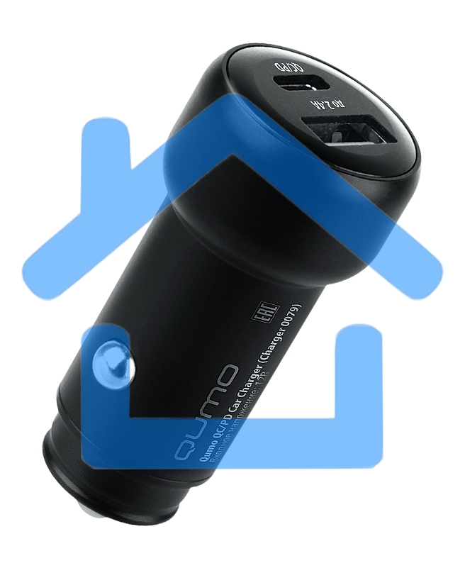 Автомобильное зарядное устройство Qumo PD (Charger 0080), Type C, черный