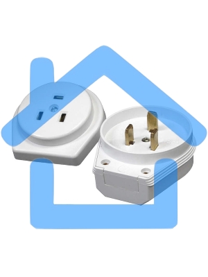 Разъем РШ-ВШ 32А 250В 2Р+РЕ скрыт. уст. бел. UNIVersal 1236