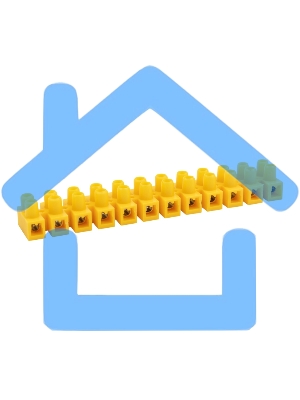 Клеммная винтовая колодка KВ-12 4-12, ток 16 A, полиэтилен желтый Rexant (10 шт./уп.)