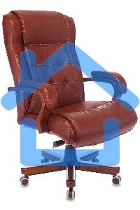 Кресло руководителя Бюрократ T-9926WALNUT светло-коричневый Leather Eichel, кожа, крестовина металл/дерево