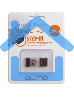 Флешка USB QUMO 16 Gb, NANO QM16GUD-NANO-B черный