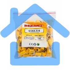 Наконечник вилочный изолированный 6.5 мм 4-6 мм ² (НВи 6.0-6 / НВи 5,5-6) желтый Rexant