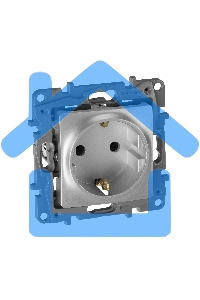 Розетка 2К+З, немецкий стандарт, винтовые зажимы, 16А, 250В~, Etika, алюминий Розетка 2К+З, немецкий стандарт, винтовые зажимы, 16А, 250В~, Etika, алюминий