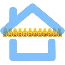 Клеммная винтовая колодка KВ-12 4-12, ток 16 A, полиэтилен желтый Rexant (10 шт./уп.)