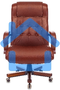 Кресло руководителя Бюрократ T-9926WALNUT светло-коричневый Leather Eichel, кожа, крестовина металл/дерево