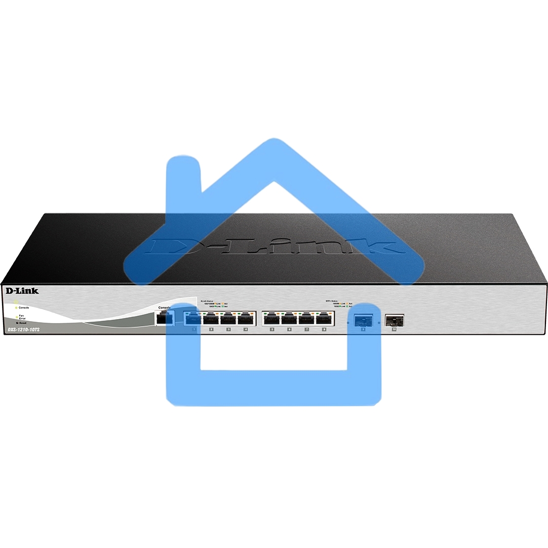 Настраиваемый L2+ коммутатор D-Link DXS-1210-10TS/B1A PROJ с 8 портами 10Gbase-T и 2 портами 10Gbase-X SFP+