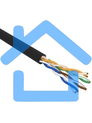 Кабель витая пара U/UTP, CAT 5e, PE, 4PR, 24AWG, OUTDOOR, SOLID, черный, 305м, РФ Rexant