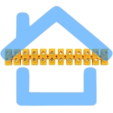 Клеммная винтовая колодка KВ-12 4-12, ток 16 A, полиэтилен желтый Rexant (10 шт./уп.)