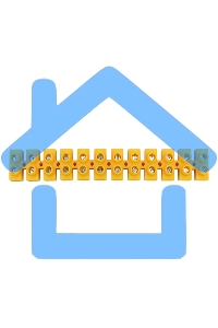 Клеммная винтовая колодка KВ-12 4-12, ток 16 A, полиэтилен желтый Rexant (10 шт./уп.)