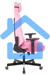 Кресло игровое Knight N1 Fabric розовый Velvet 36 с подголов. крестовина металл