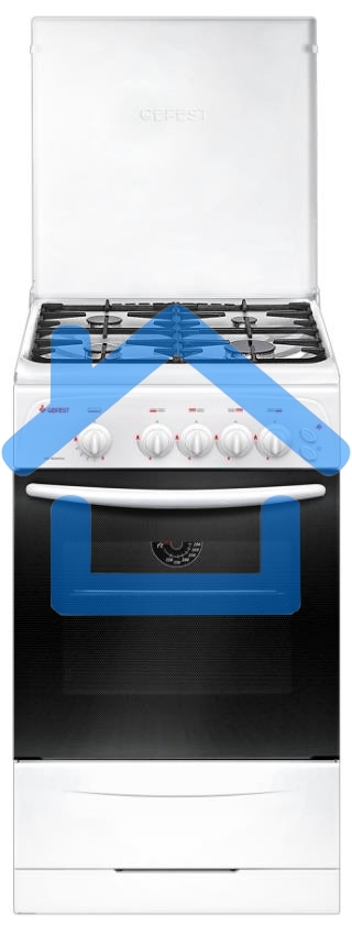 Плита газовая Gefest CG 50M04 K73 белый, конфорок 4 шт, духовка 42 л, 50 см x 85 см x 57 см