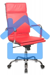 Кресло руководителя Бюрократ CH-993/red красный, искусственная кожа, крестовина хромированная