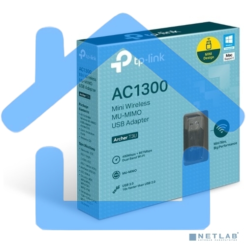Адаптер TP-LINK Archer T3U AC1300 Мини Wi-Fi MU-MIMO USB-адаптер