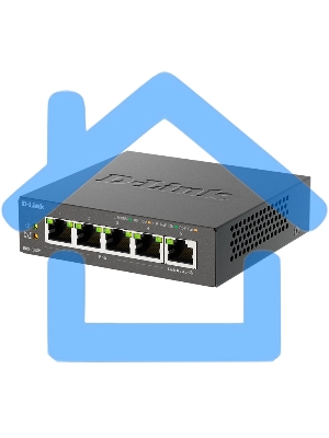 Неуправляемый коммутатор D-Link DGS-1005P/B3A с 5 портами 10/100/1000Base-T (4 порта PoE 802.3af/at, PoE-бюджет 60 Вт)