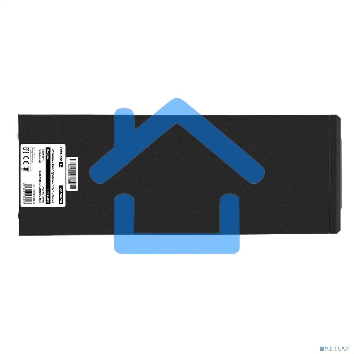 Источник бесперебойного питания ExeGate EX292607RUS SpecialPro UNB-2000.LED.AVR.1SH.2C13.RJ.USB 2000VA/1200W, LED, AVR,1*Schuko+2*C13, RJ45/11, USB, металлический корпус, черный