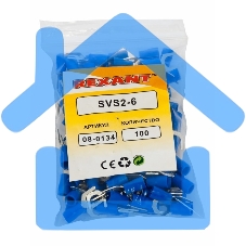 Наконечник вилочный изолированный 6.5 мм 1.5-2.5 мм² (НВи 2.5-6/НВи 2-6) синий Rexant