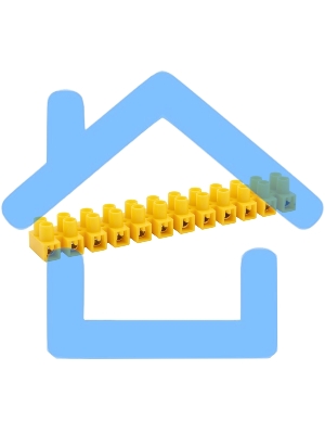 Клеммная винтовая колодка KВ-6 2,5-6, ток 6 A, полиэтилен желтый Rexant (10 шт./уп.)