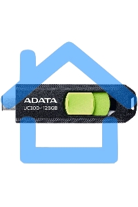 Флешка USB ADATA UC300 (ACHO-UC300-128G-RBK/GN), 128 Gb, Type-C USB 3.2, R/W 100/30, черный/зеленый