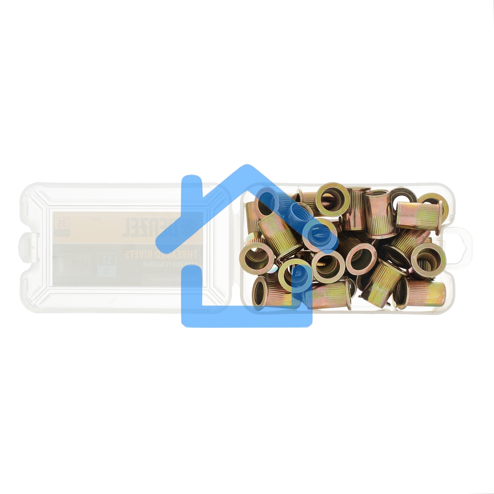 Заклепки резьбовые Denzel стальные, оцинкованные, М10, пластиковый кейс, 35 шт.