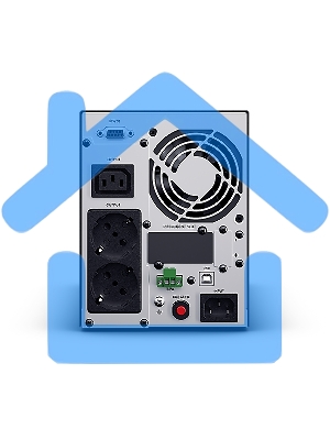 Источник бесперебойного питания Сайбер Электро ИБП ЭКСПЕРТ-II-1000 Онлайн, Напольное исполнение 1000ВА/900Вт USB/RS-232/SNMPslot (2 EURO + 1 IEC С13) (12В /7Ач. х 2)