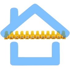 Клеммная винтовая колодка KВ-6 2,5-6, ток 6 A, полиэтилен желтый Rexant (10 шт./уп.)