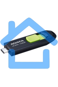 Флешка USB ADATA UC300 (ACHO-UC300-128G-RBK/GN), 128 Gb, Type-C USB 3.2, R/W 100/30, черный/зеленый