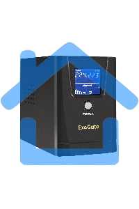 Источник бесперебойного питания ExeGate Power Smart ULB-500.LCD.AVR.2SH 500VA/300W, LCD, AVR, 2*Schuko, металлический корпус, черный