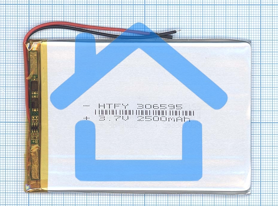 Аккумулятор Li-Pol (батарея) 3*65*95мм 2pin 3.7V/2500mAh