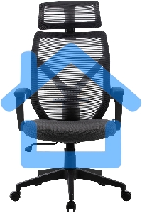 Кресло компьютерное Cactus CS-MC414-GY черный/серый, сетка/ткань, с подголов. крестов. пластик, пластик черный