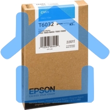 Картридж струйный Epson T6032 (C13T603200) голубой (220 мл) для Stylus 7800, 7880, 9800, 9880