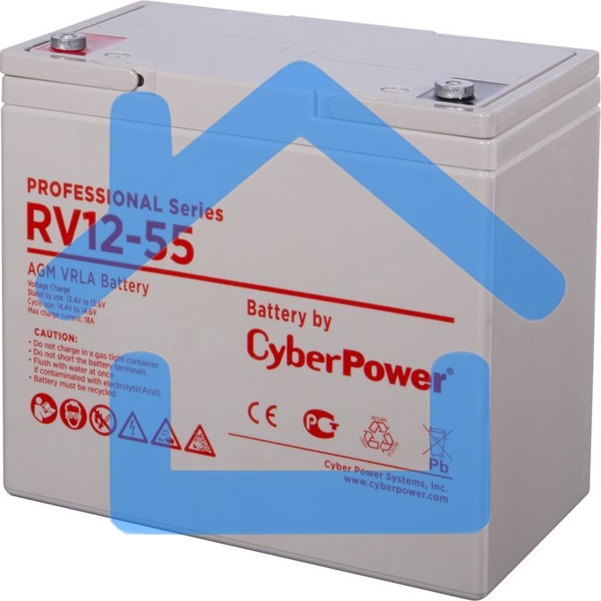 Батарея PS CyberPower Professional series RV 12-55 / 12V 60Ah operational life 12 years